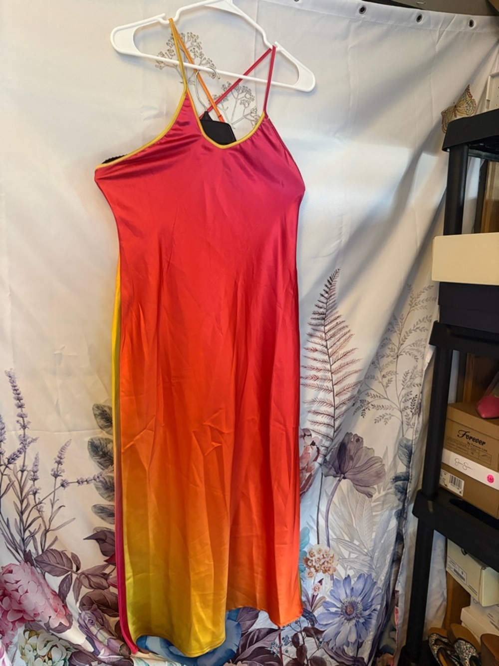Summer Ombre Slip Dress in Pink and Yellow